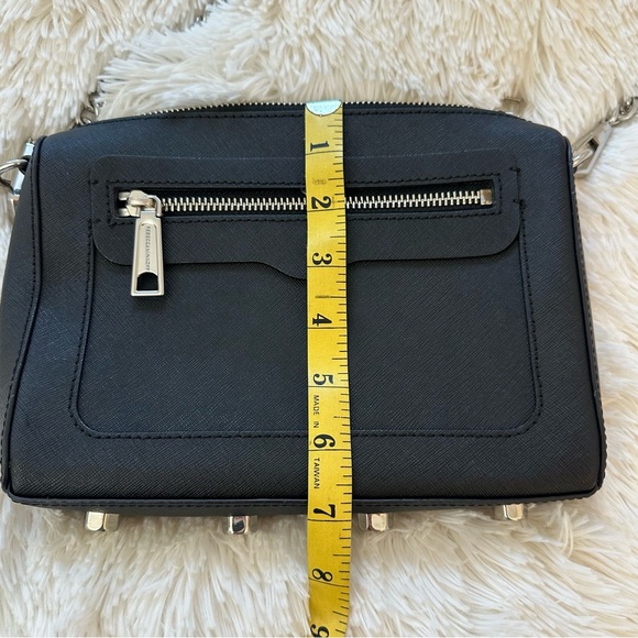 Rebecca Minkoff Avery Saffiano Black Leather Crossbody Bag - Picture 8 of 14